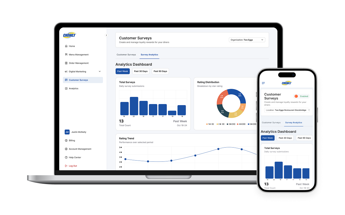Post-order customer surveys with Google review generation