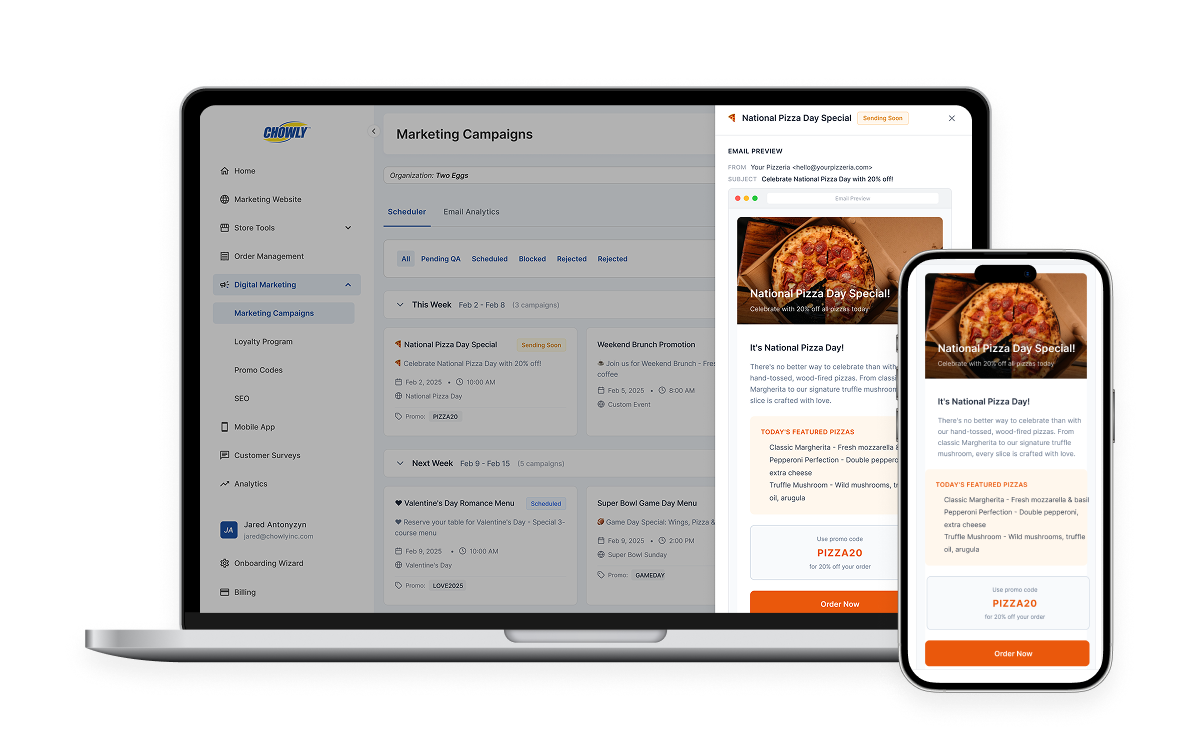 AI-powered restaurant email marketing with automated campaigns