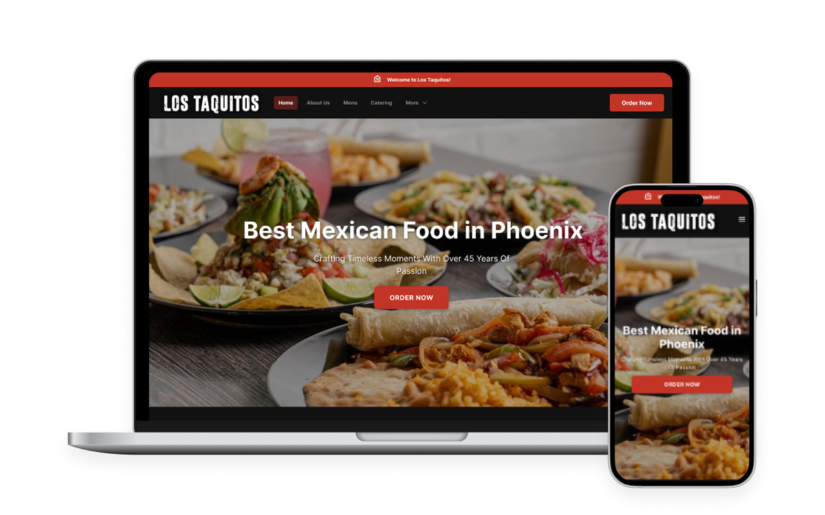 Restaurant marketing website built by Chowly